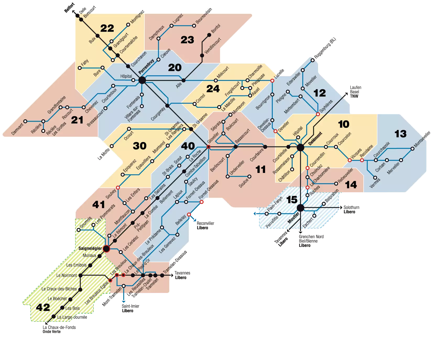 Plan du réseau et des zones 
